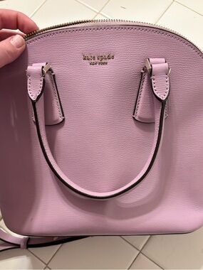 Kate Spade Sylvia Dome Large Crossbody Satchel in Lavender Pebbled Leather